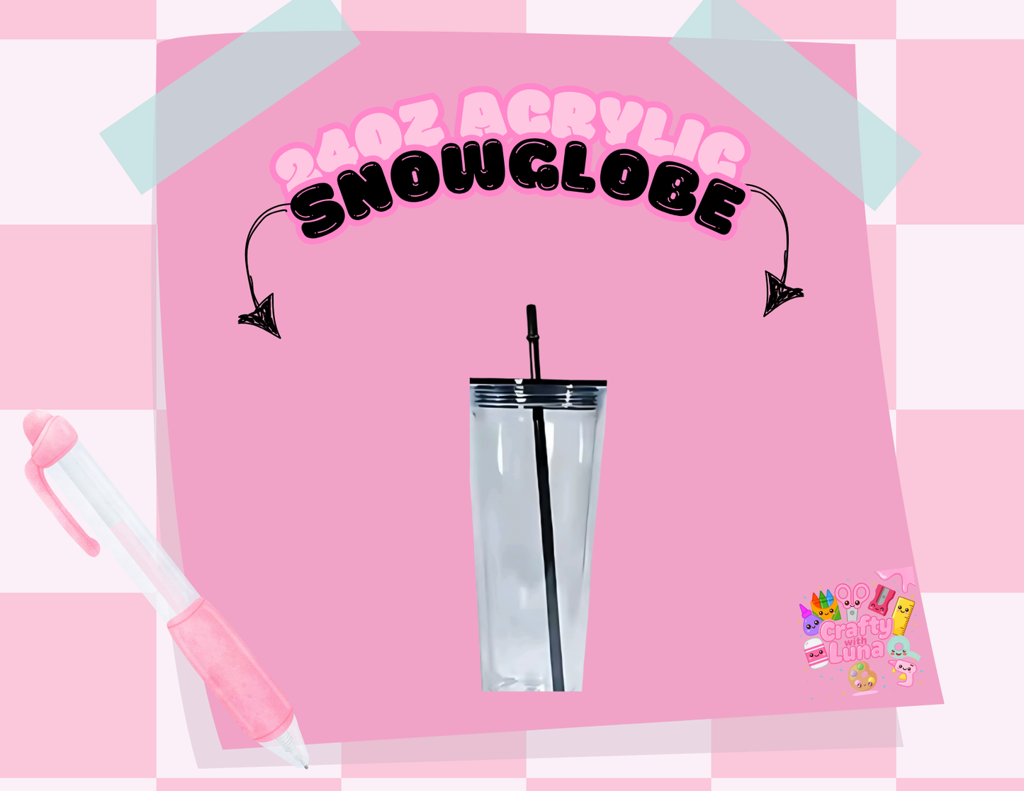 24 oz Acrylic Snowglobe Style A