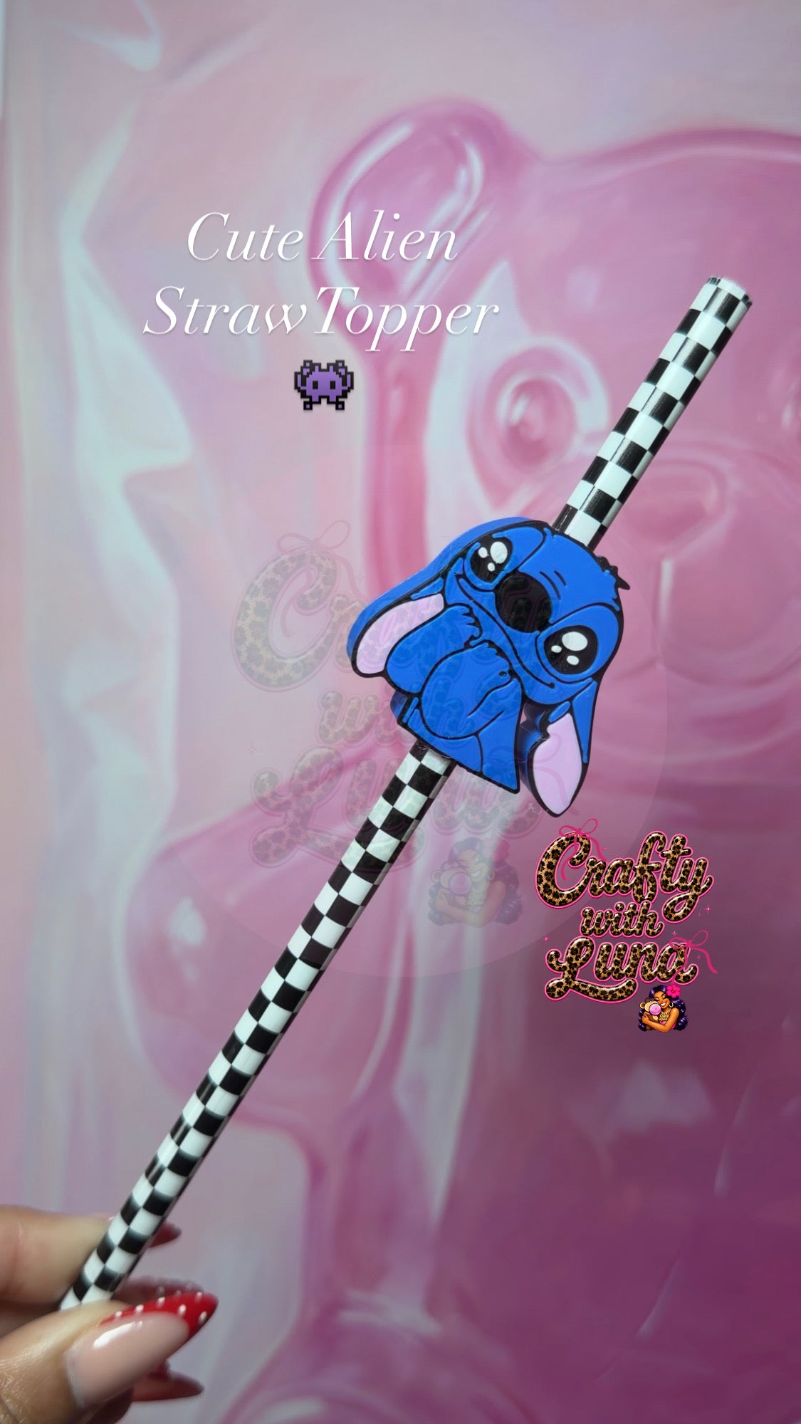 Cute Blue Alien 👾 StrawTopper