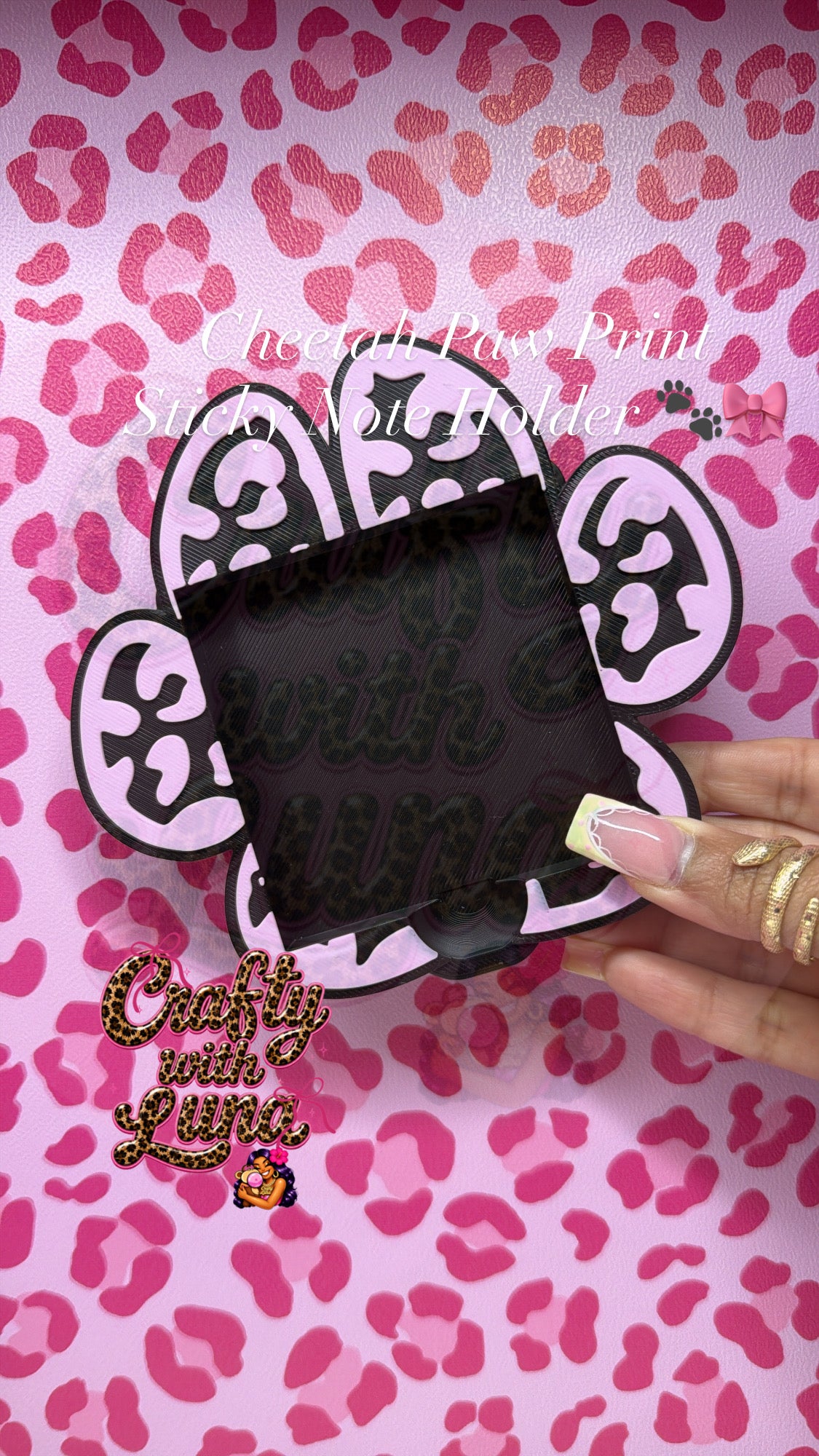 Cheetah Paw Print
Sticky Note Holder πΎπ