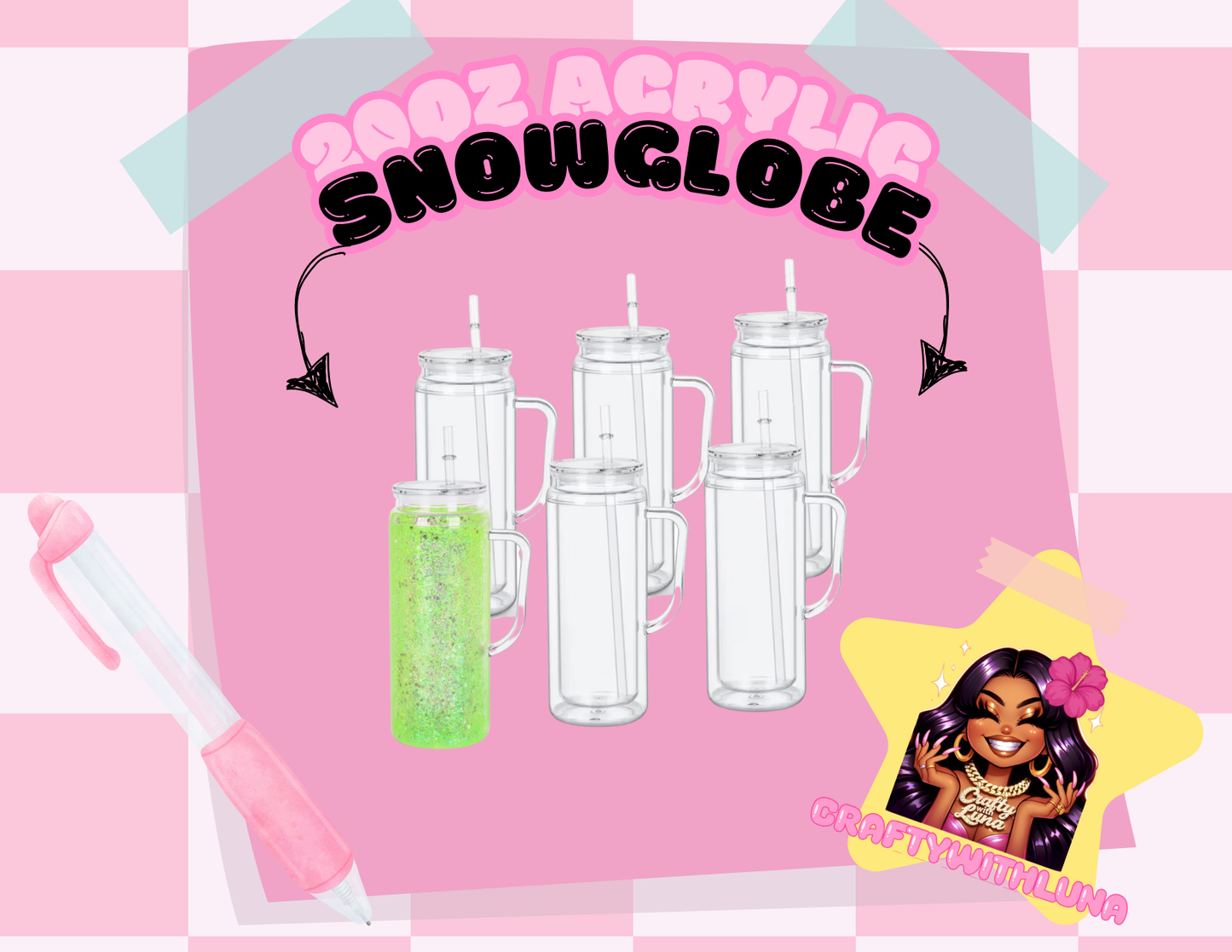 20oz Acrylic Snowglobe Mug