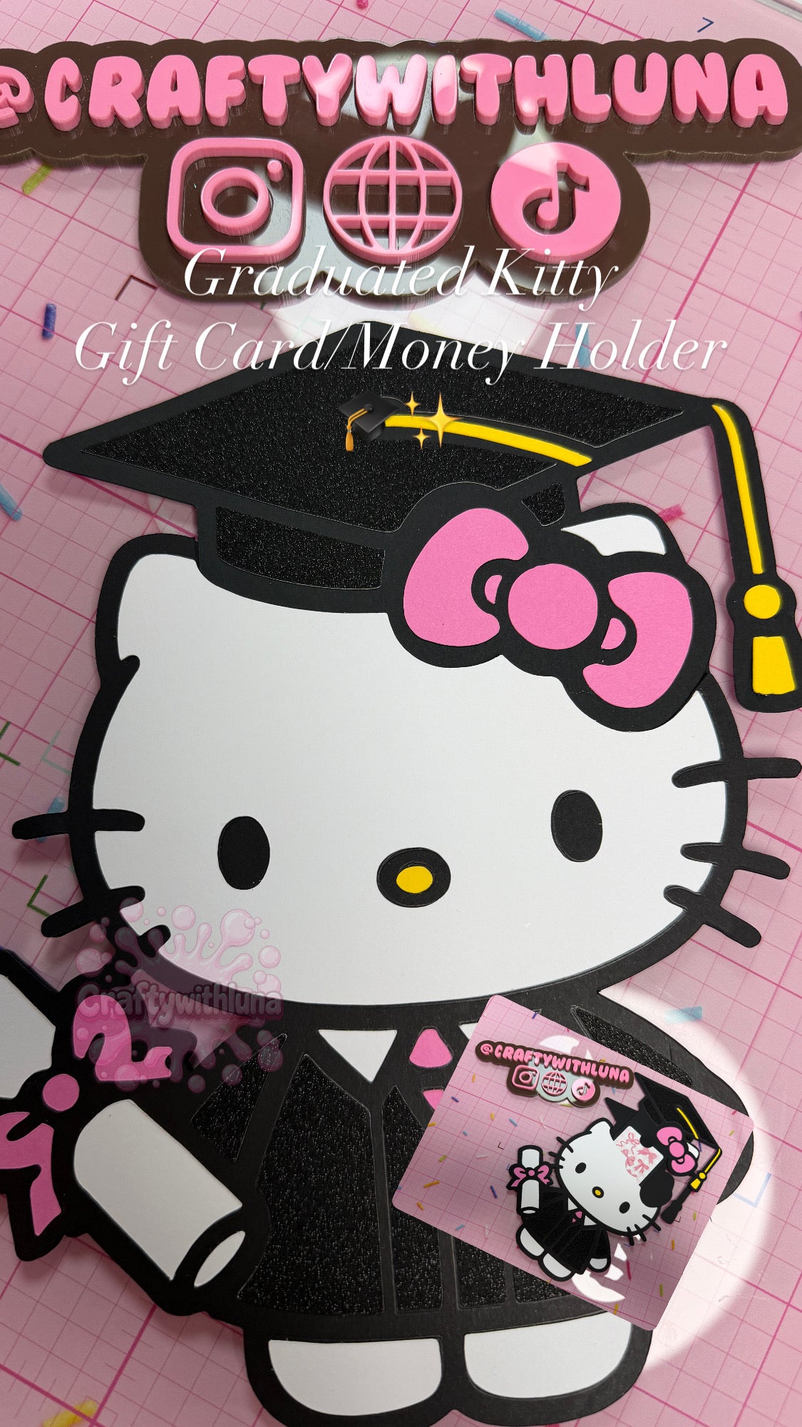Grad Kitty Gift Card/ Money Holder πβ¨