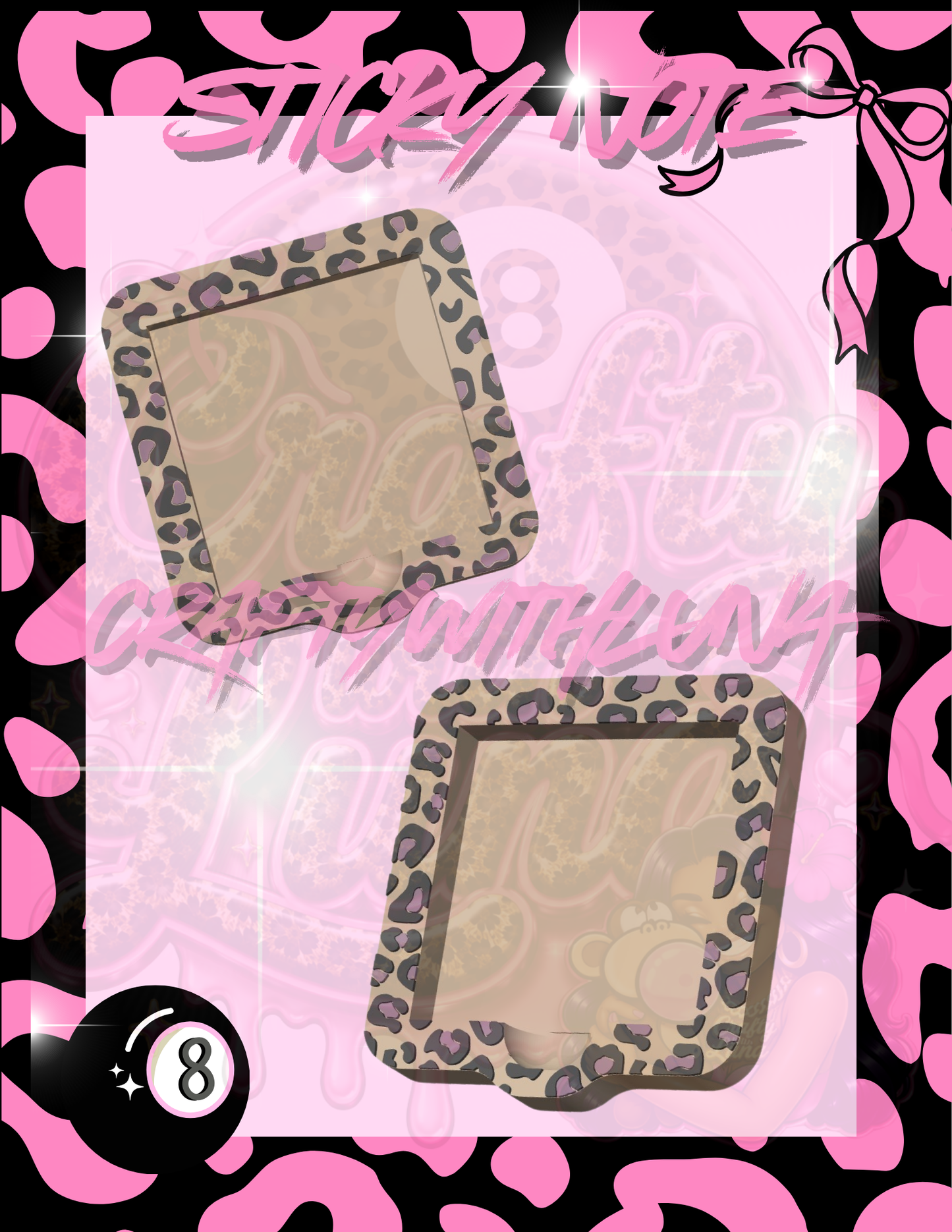 Cheetah Sticky Note Holder
