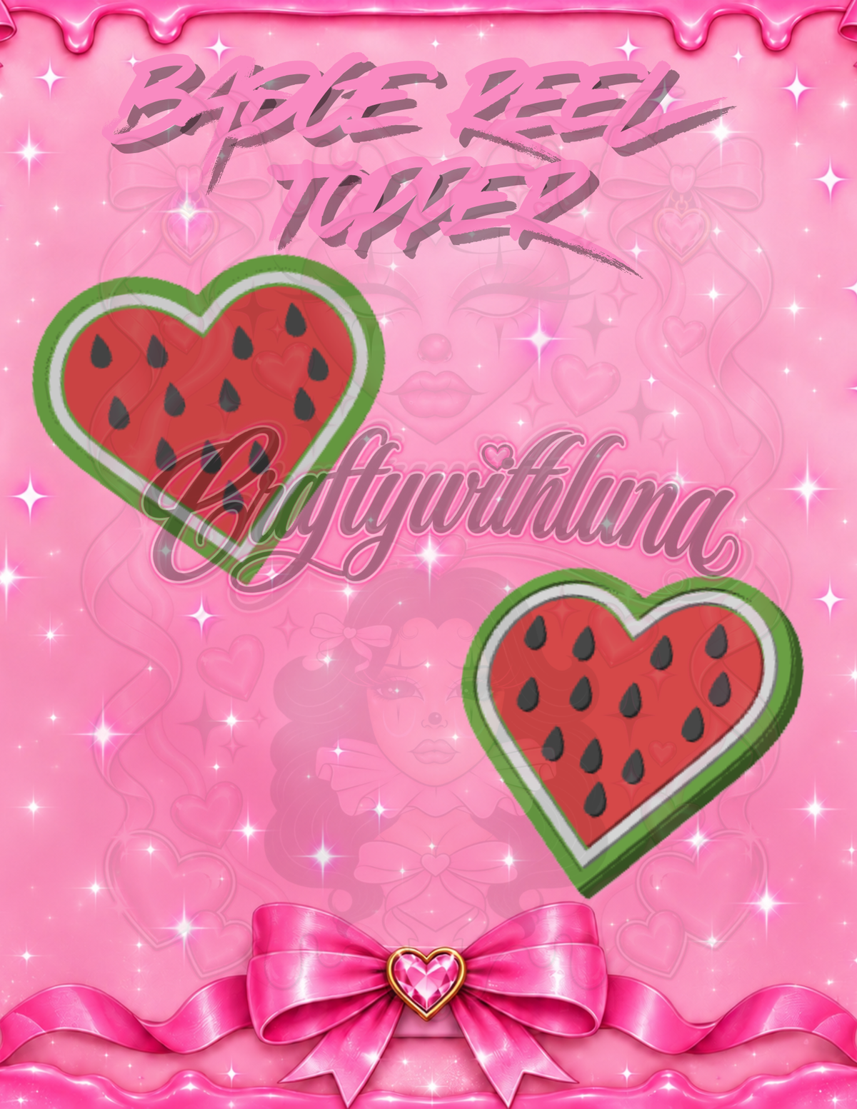 I love watermelon Badge Reel Topper