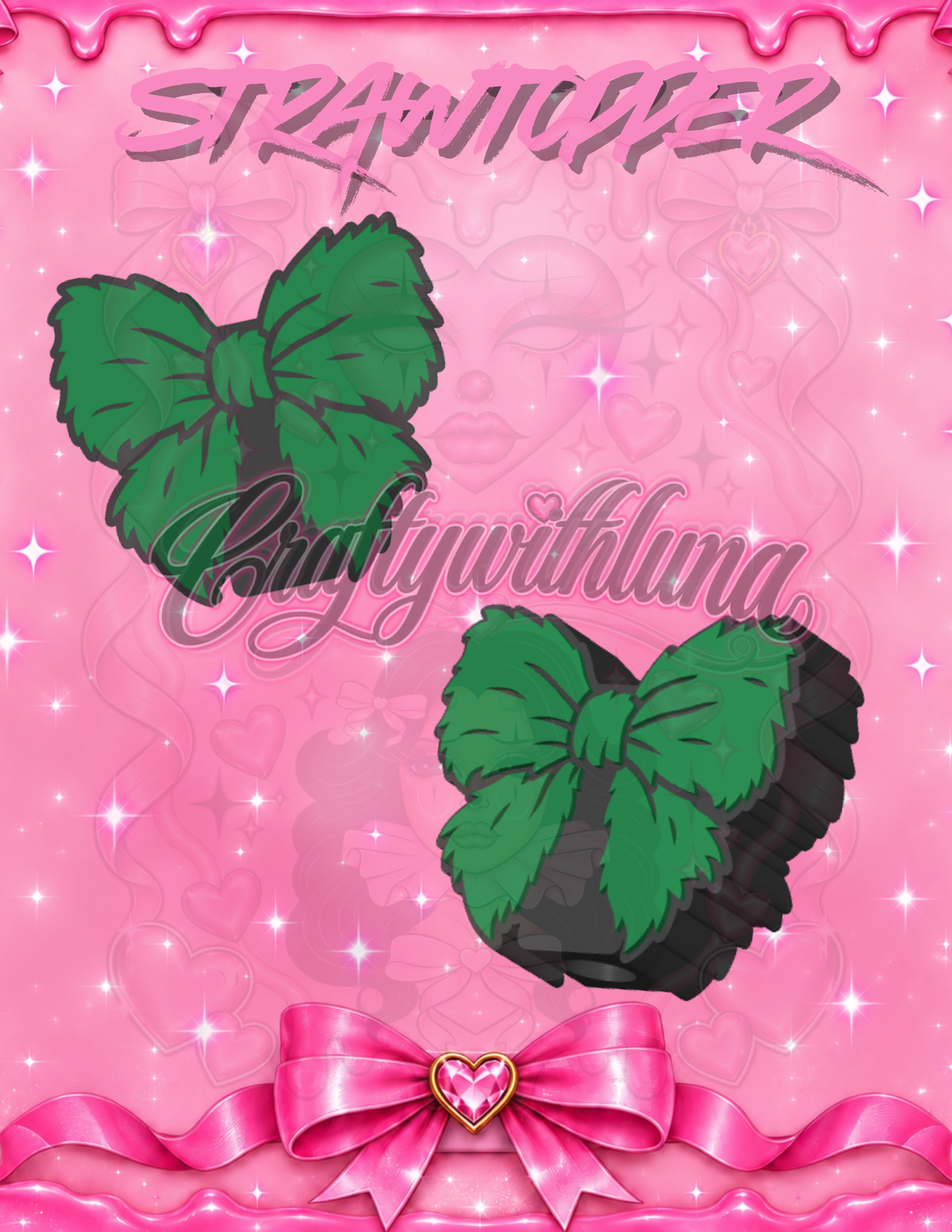 Christmas bow Strawtopper