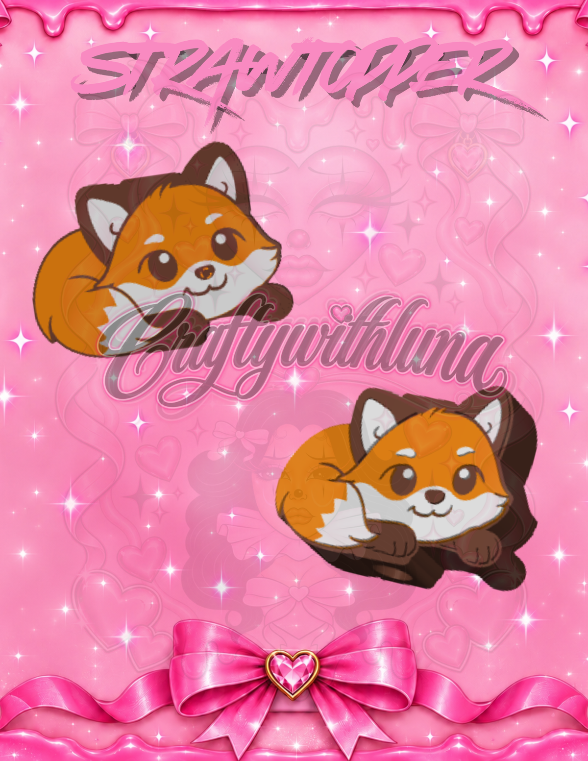 Cute fox Strawtopper