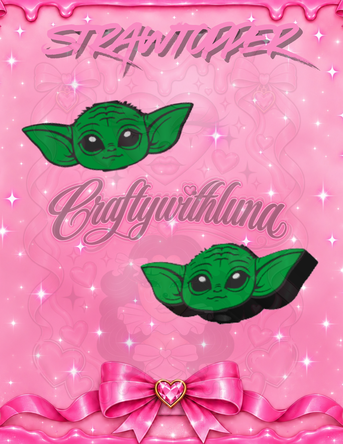 BABY YODA Strawtopper