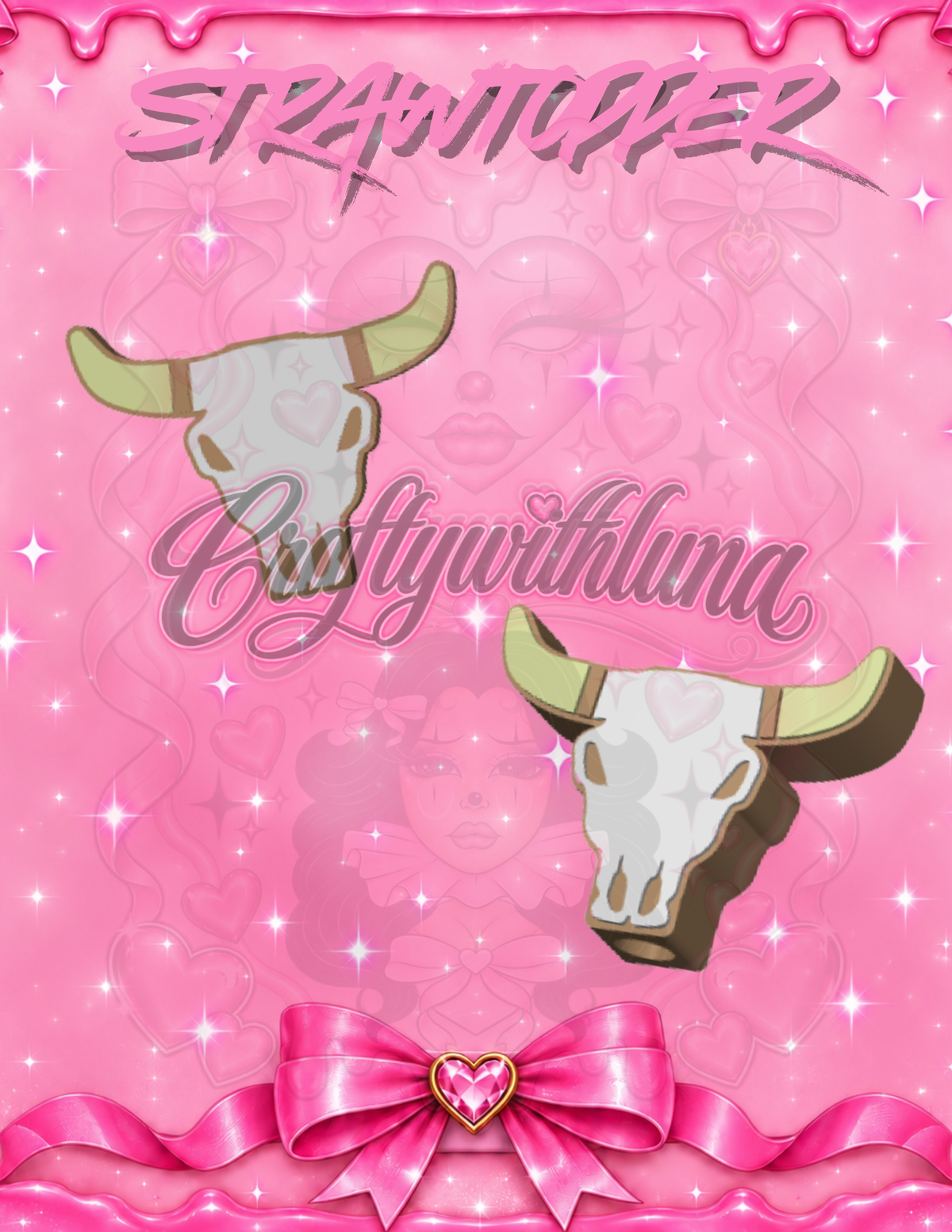 Bull skull Strawtopper