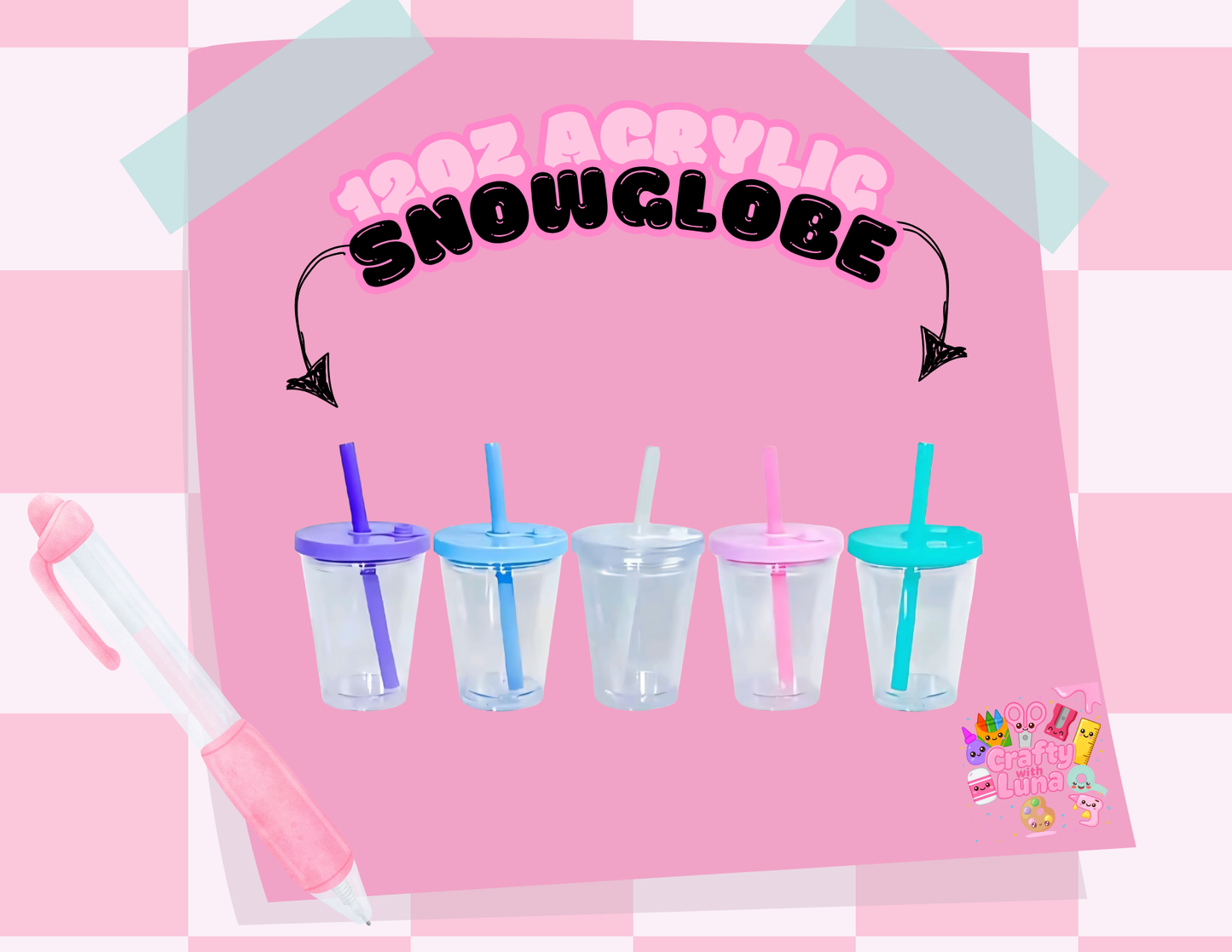 12oz Acrylic Snowglobe Style A