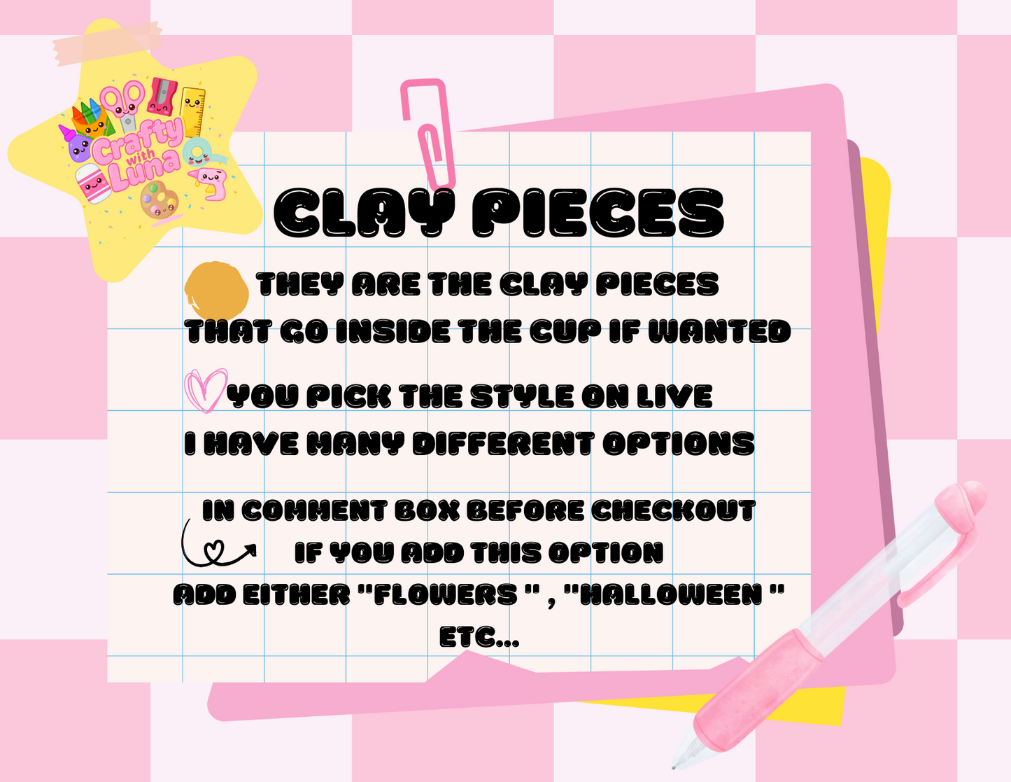 Clay pieces inserts