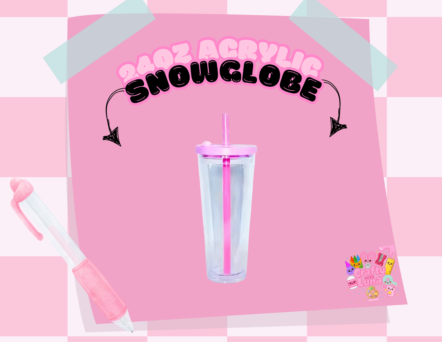 24oz Acrylic Snowglobe Style B