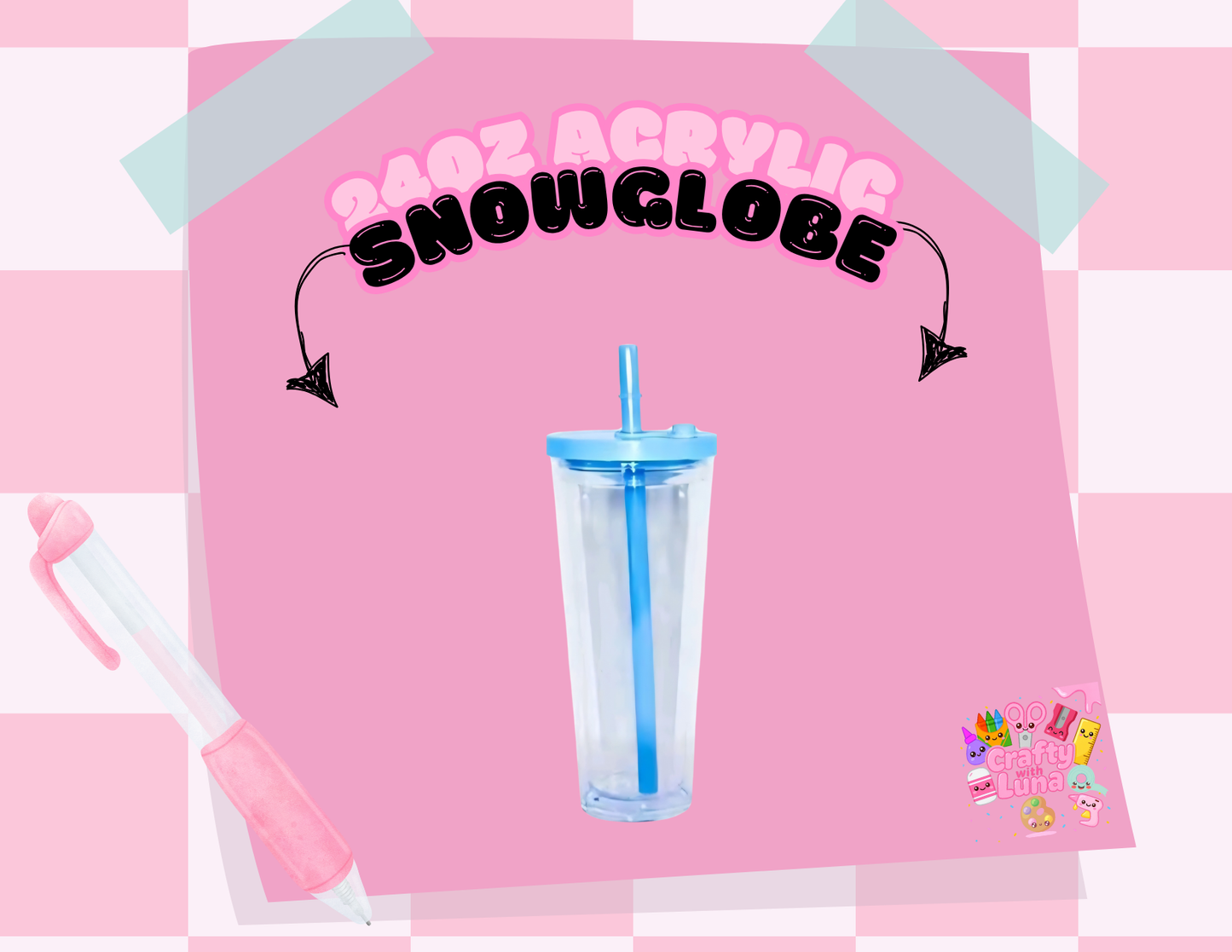 24oz Acrylic Snowglobe Style B