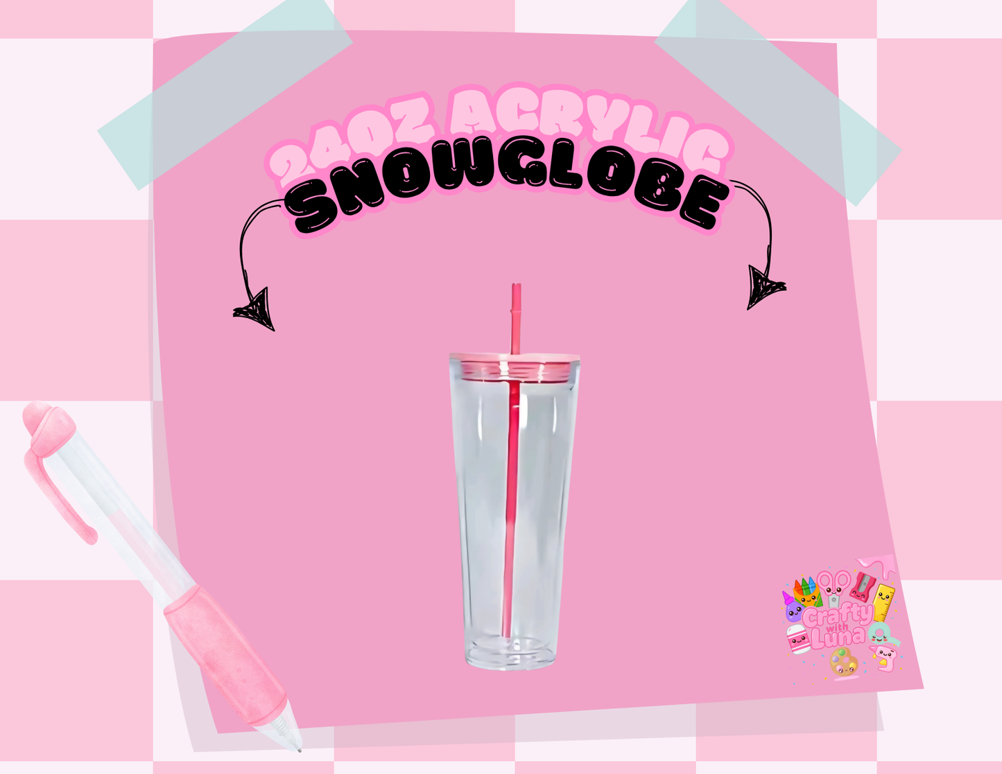 24 oz Acrylic Snowglobe Style A