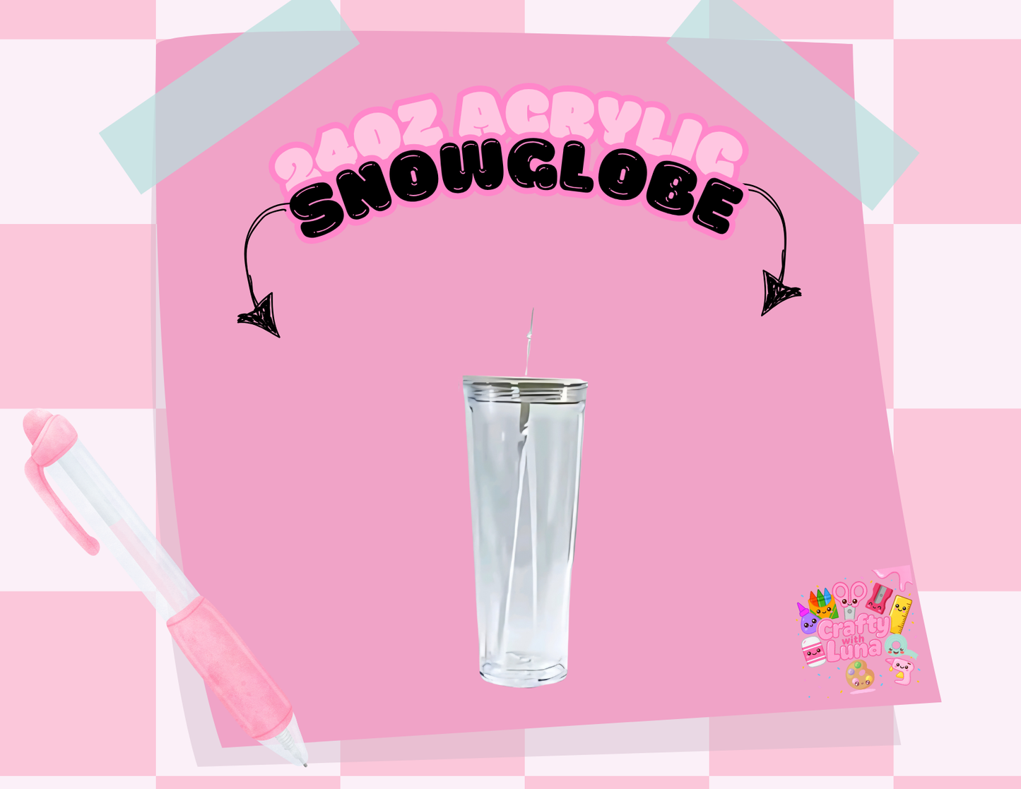 24 oz Acrylic Snowglobe Style A