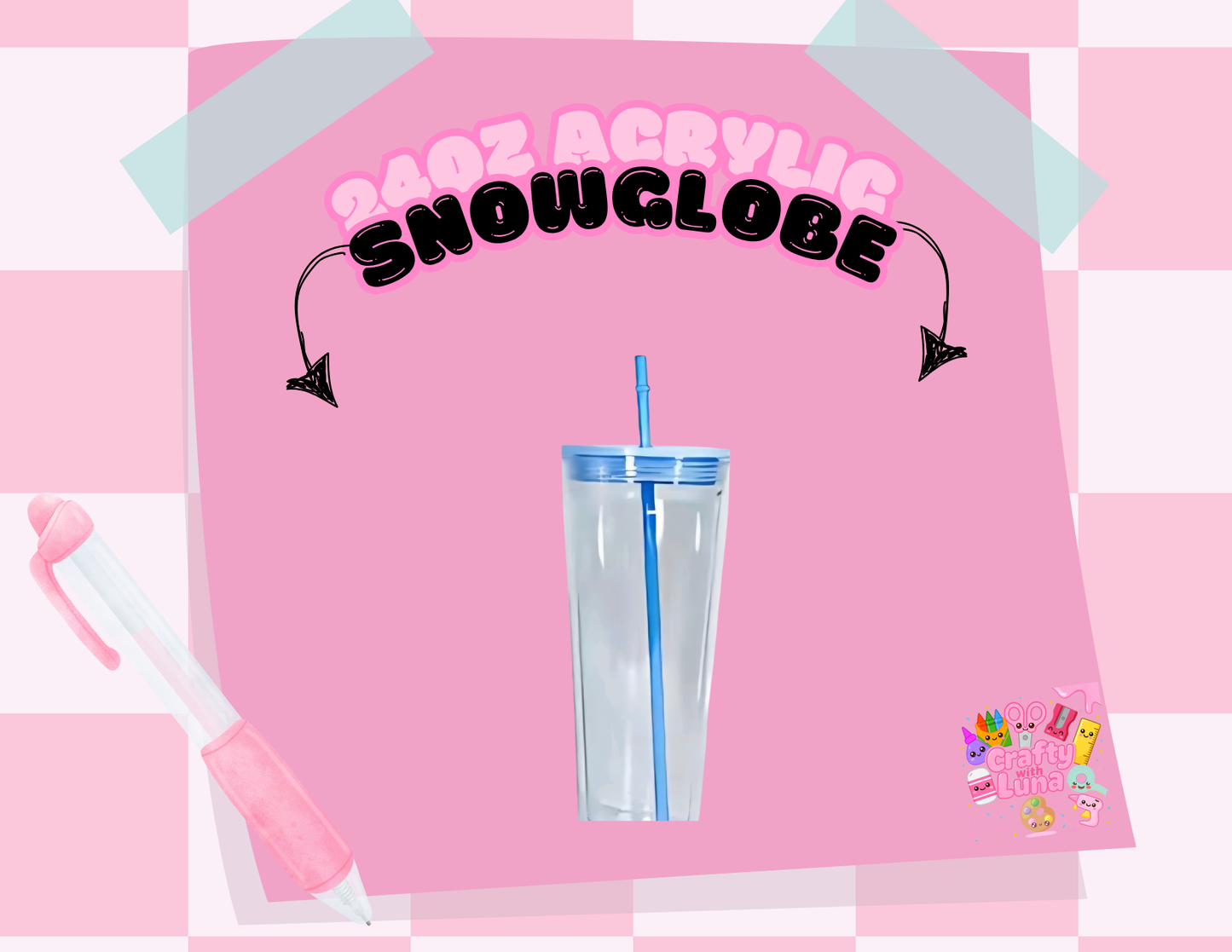 24 oz Acrylic Snowglobe Style A