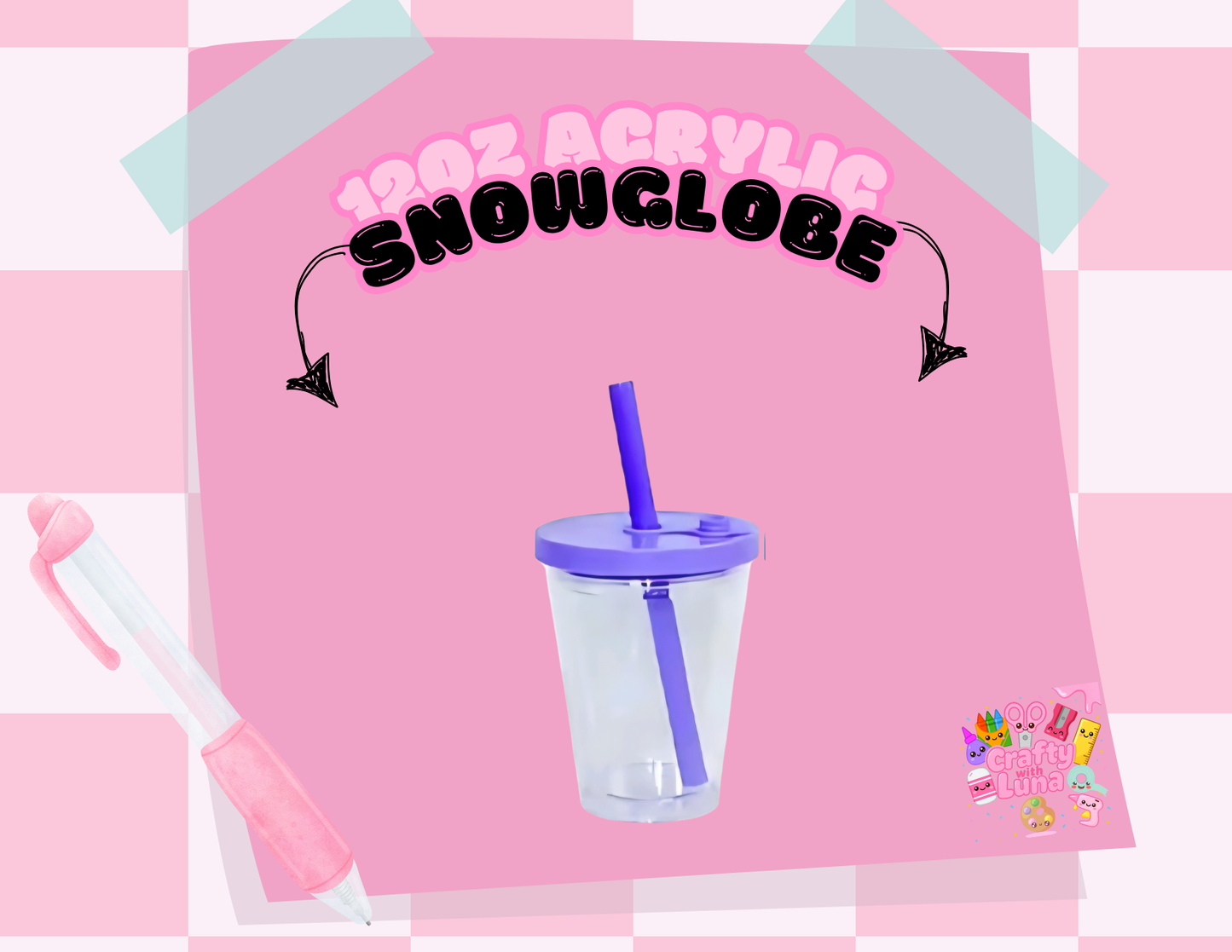 12oz Acrylic Snowglobe Style A