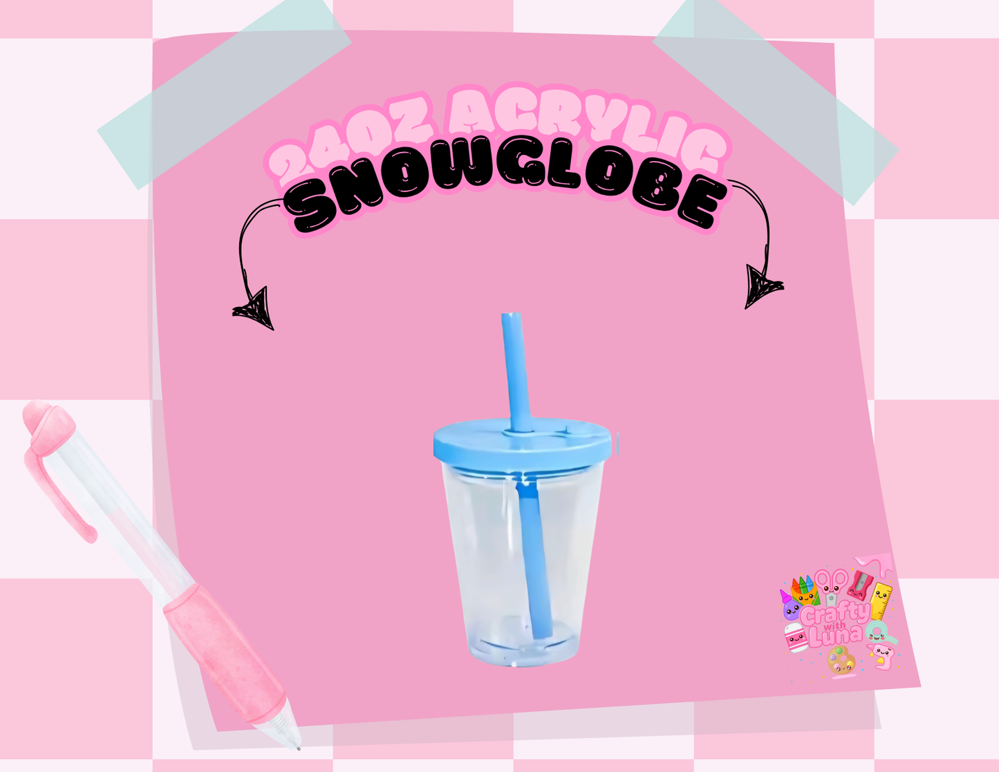 12oz Acrylic Snowglobe Style A