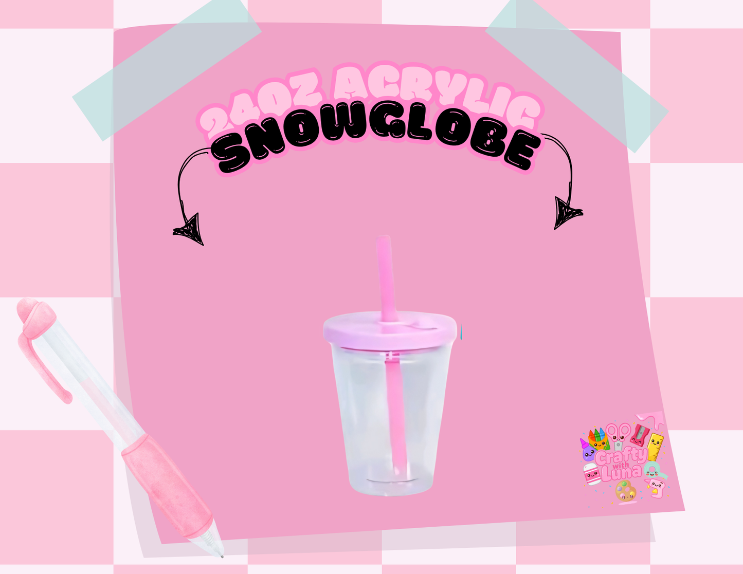 12oz Acrylic Snowglobe Style A