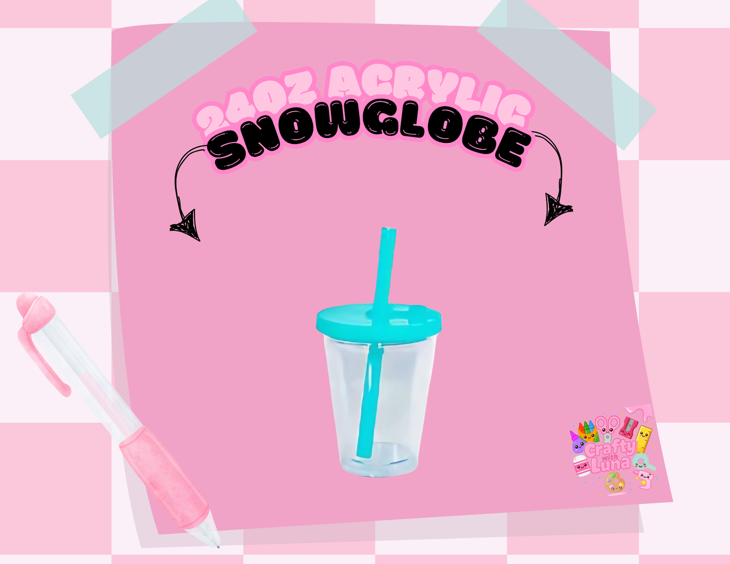 12oz Acrylic Snowglobe Style A