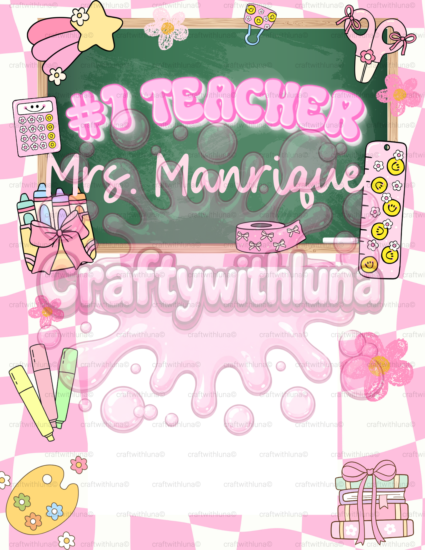 Teacher Gift Board EMPTY ✏️🎀✨