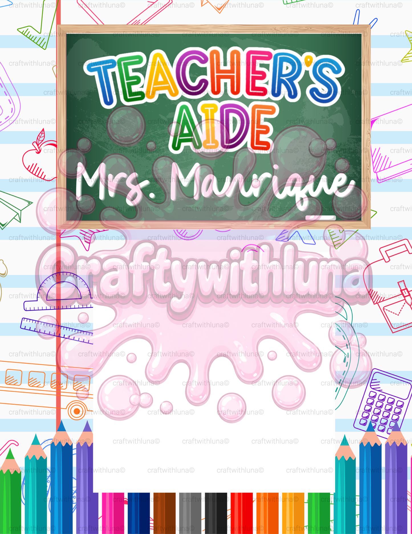 Teacher Gift Board EMPTY ✏️🎀✨
