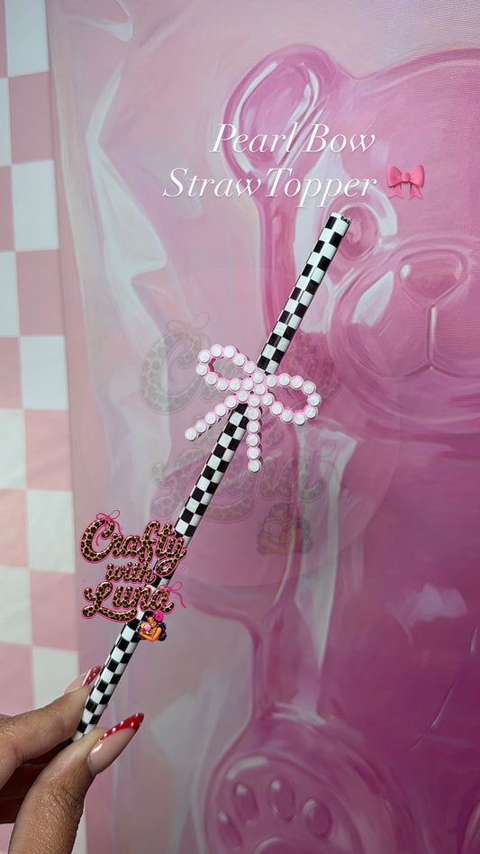 Pearl Bow StrawTopper 🎀