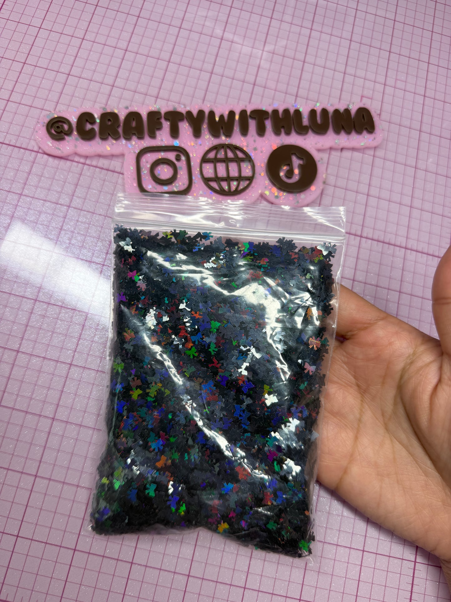 Black Holographic Bow Glitter 1.8 oz