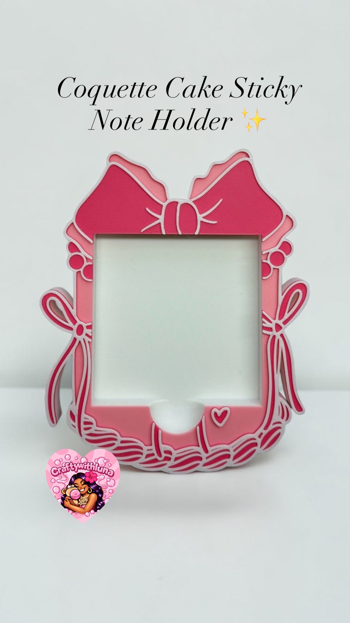 Coquetta Cake Sticky Note Holder ✨