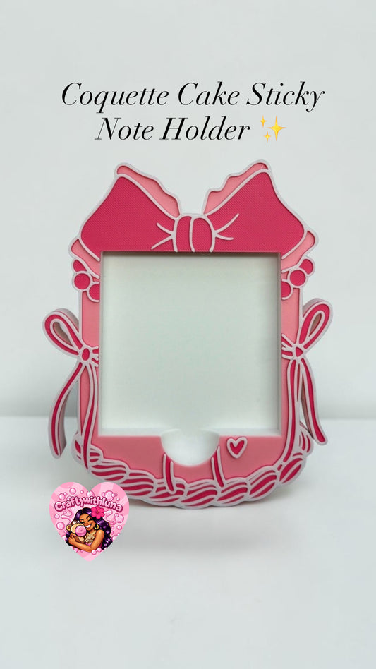 Coquetta Cake Sticky Note Holder ✨