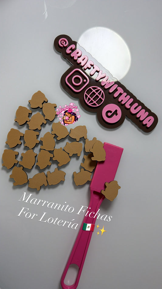 Marranito Fichas Lotería set ✨ Pink Magnetic