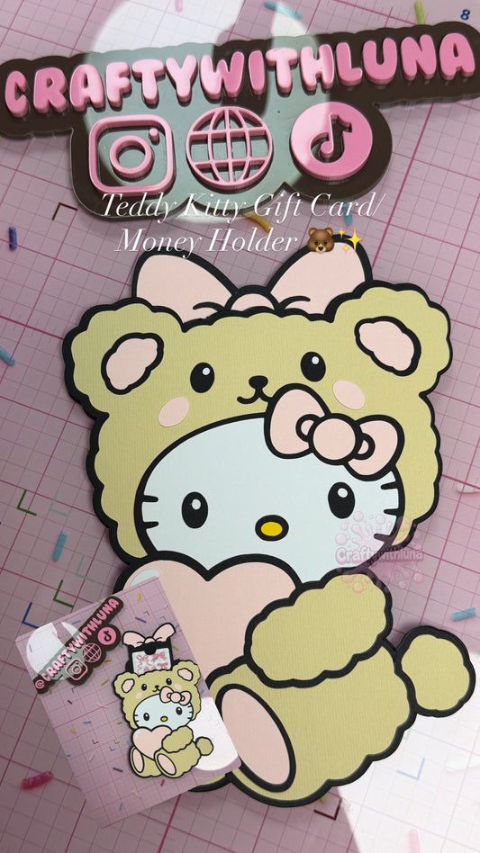 Teddy Kitty Gift Card/Money Holder 🐻✨
