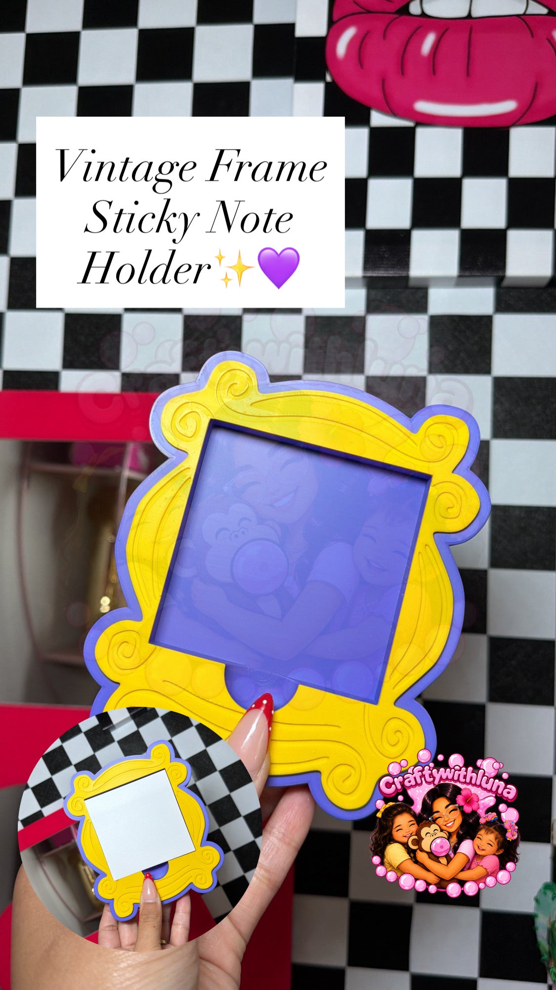 Vintage Frame Sticky Note Holder ✨💜