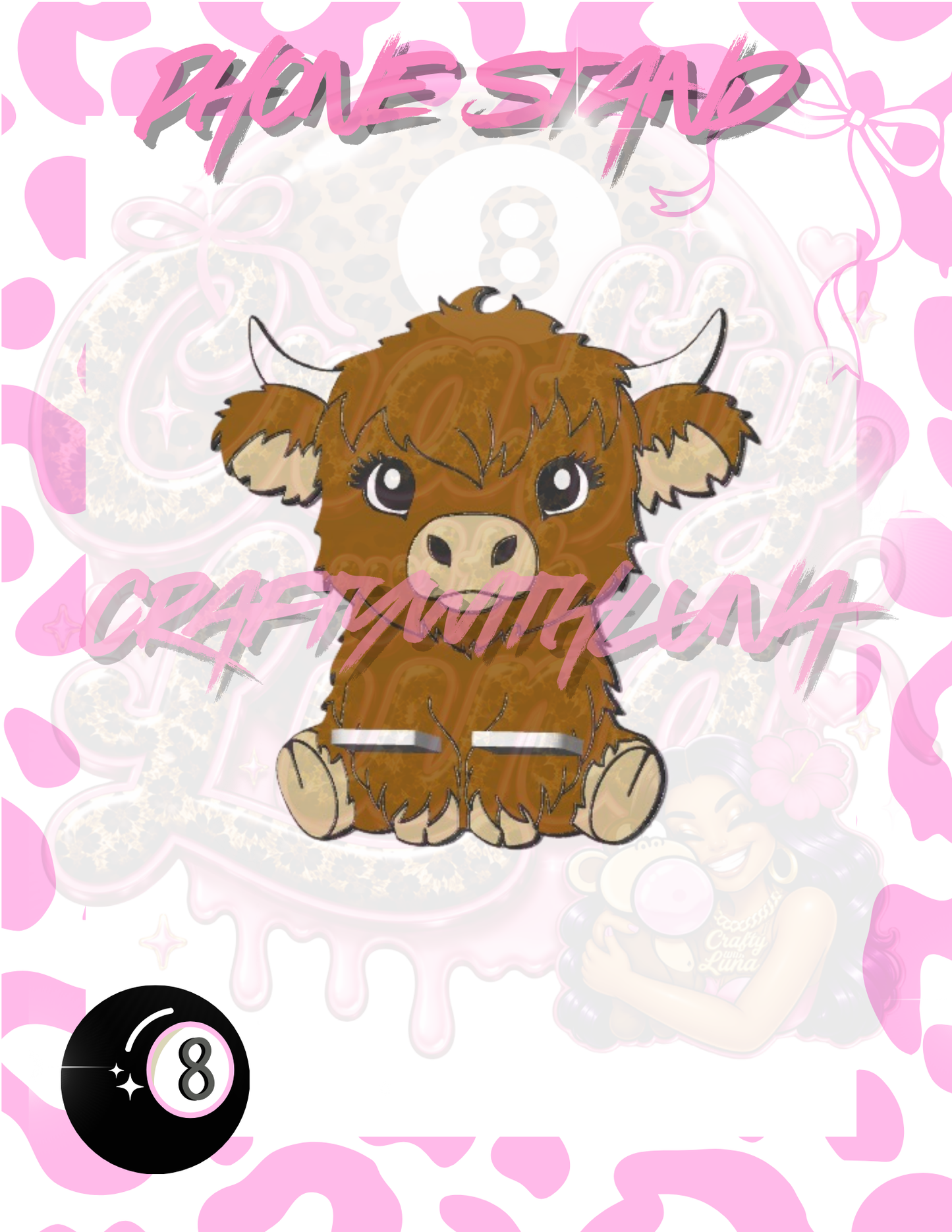 Highland Cow Phone Stand