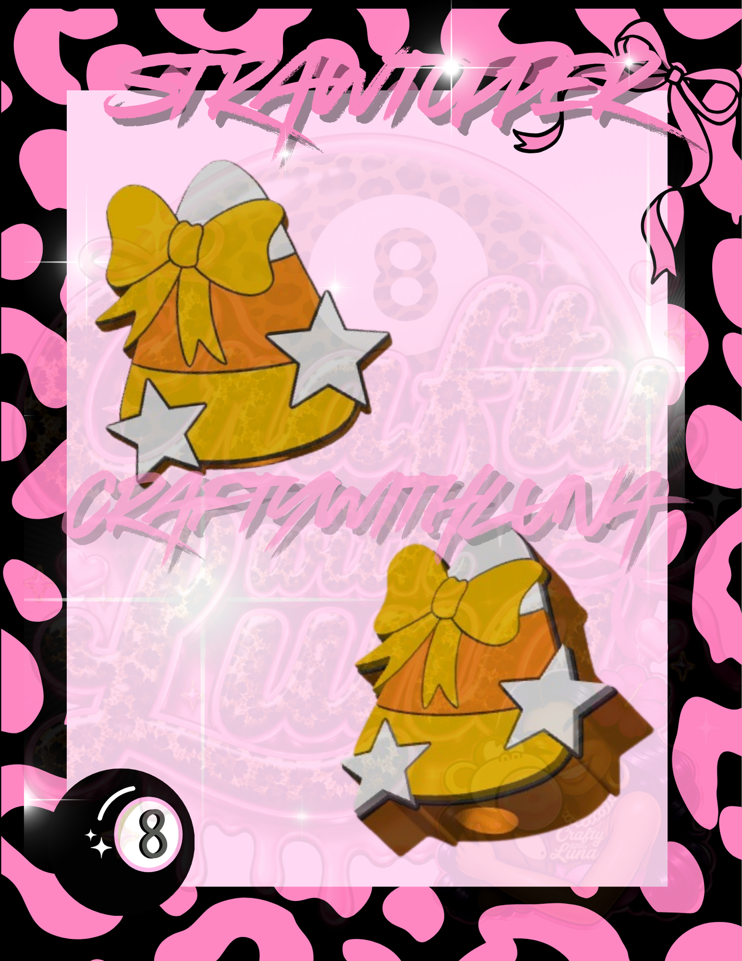 Coquette Candy Corn Strawtopper