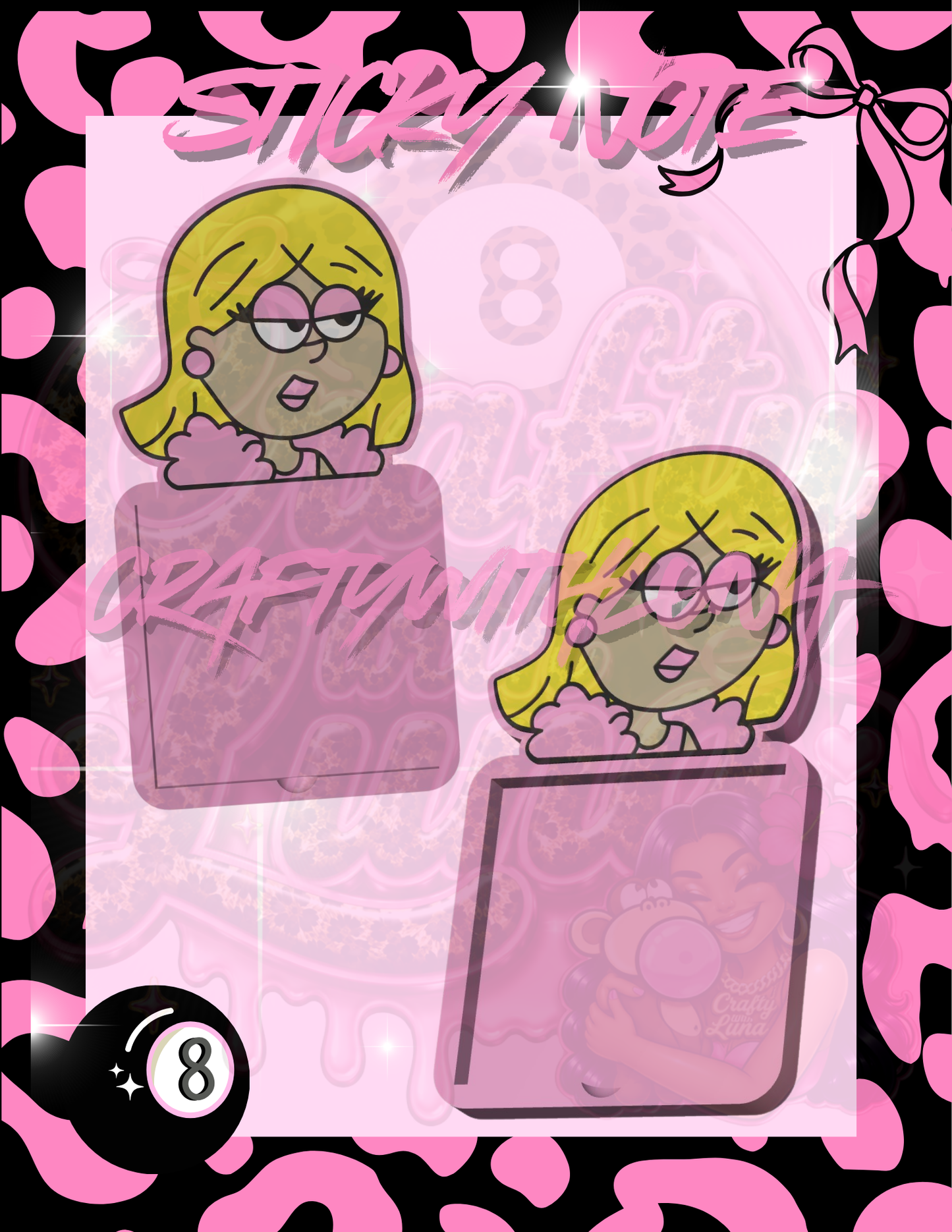 Lizzie Glam Sticky Note Holder
