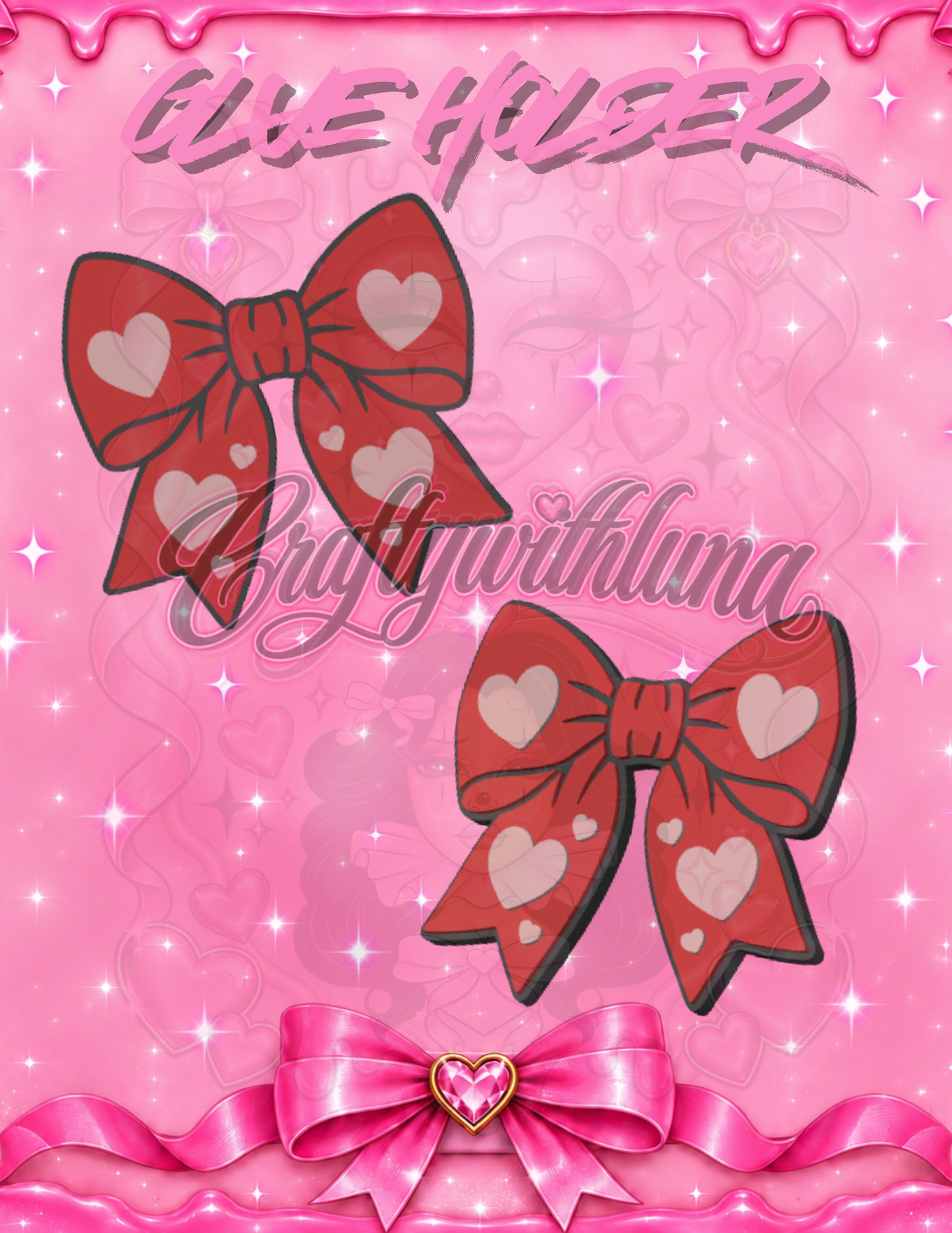 Heart Bow Glue Holder