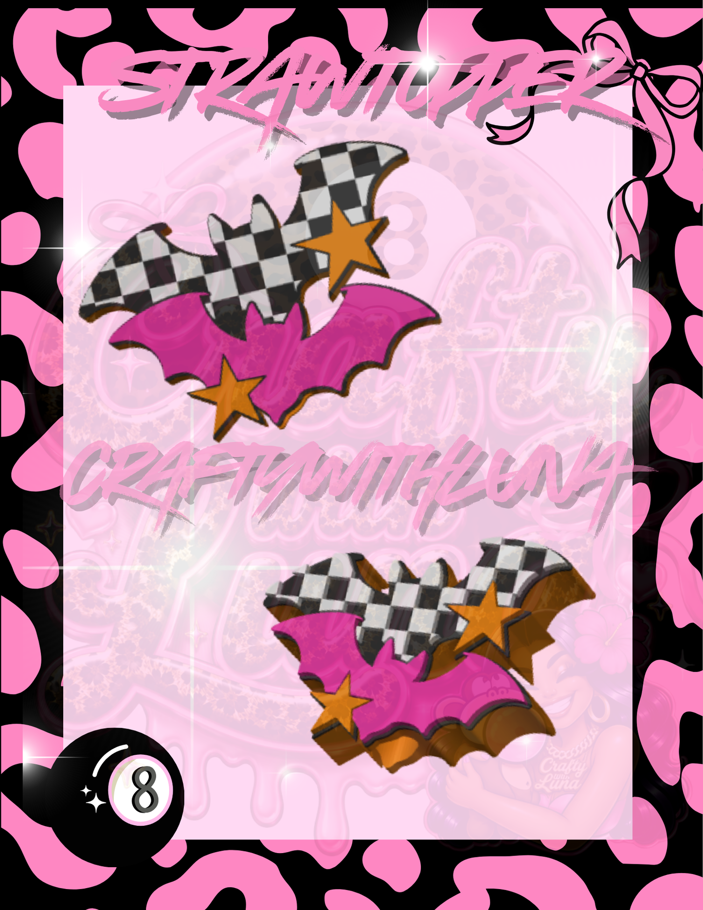 Checkered Bats Strawtopper