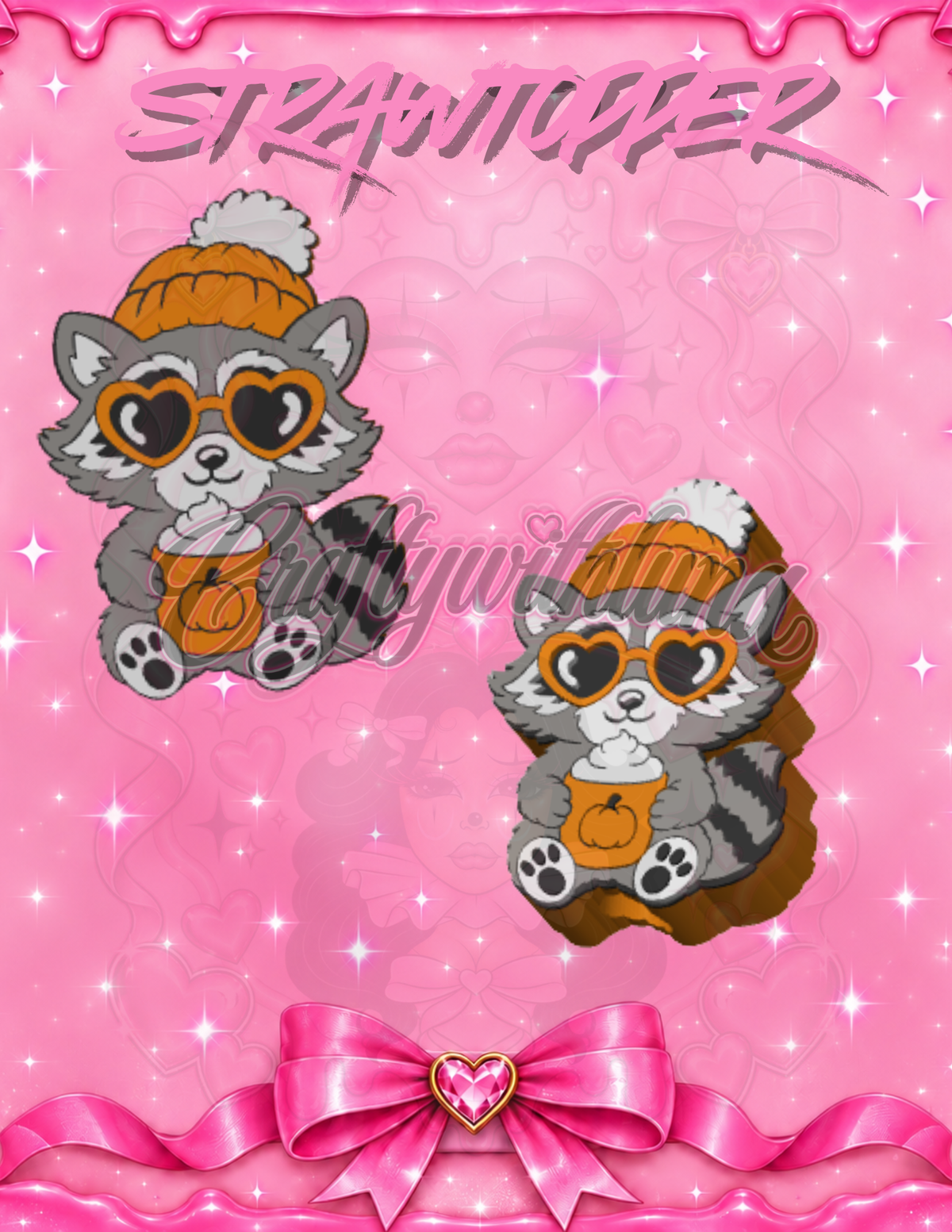 Racoon Fall Strawtopper