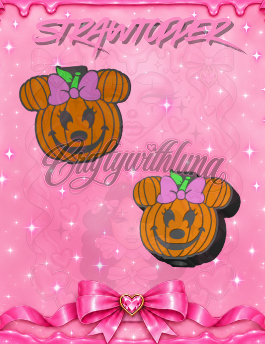 Halloween pumpkin girl Strawtopper