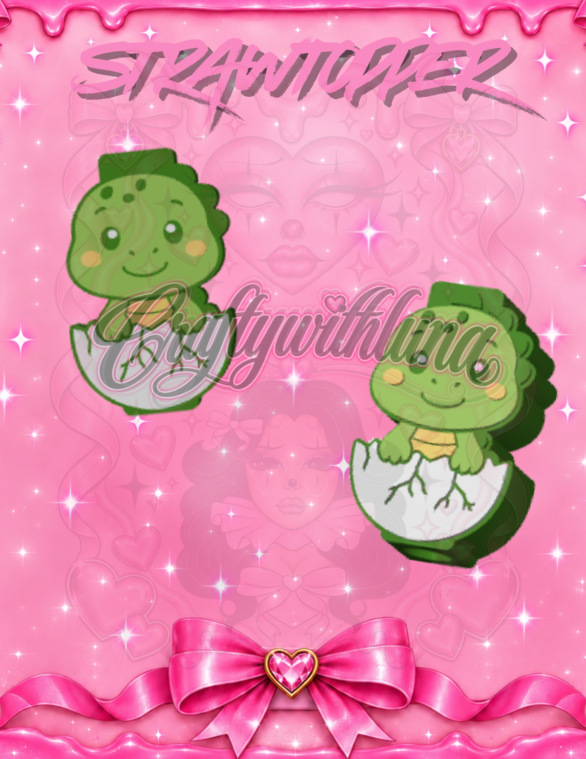 Baby dinosaur Strawtopper