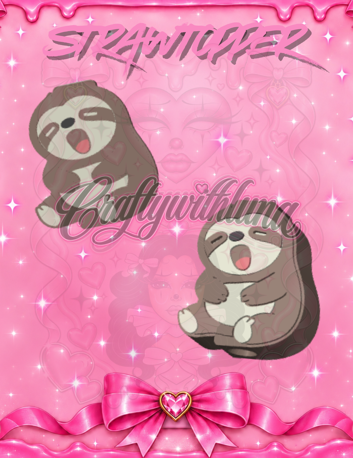 Cute Sloth Strawtopper
