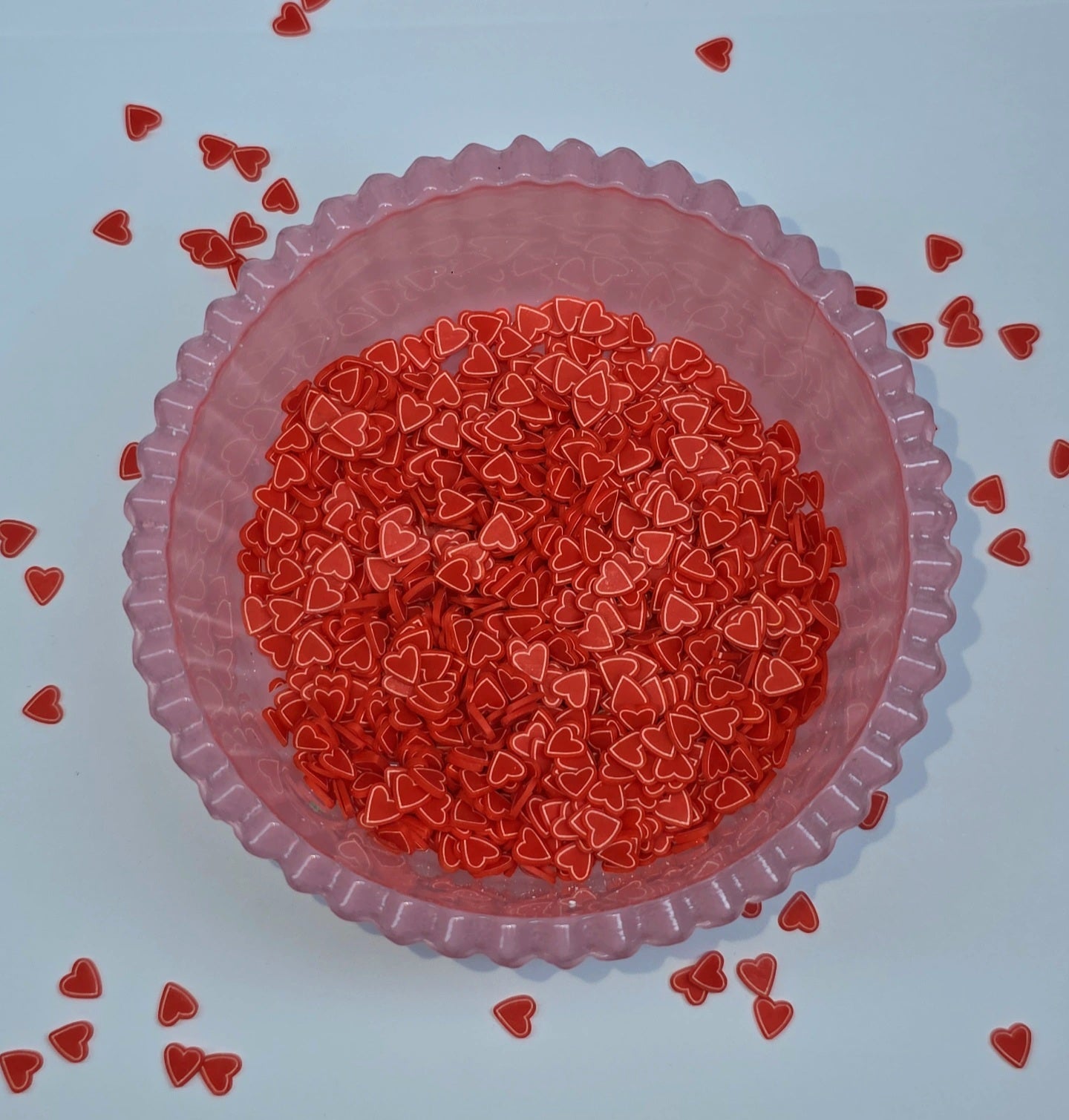 Clay Slices Red Hearts