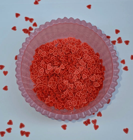 Clay Slices Red Hearts
