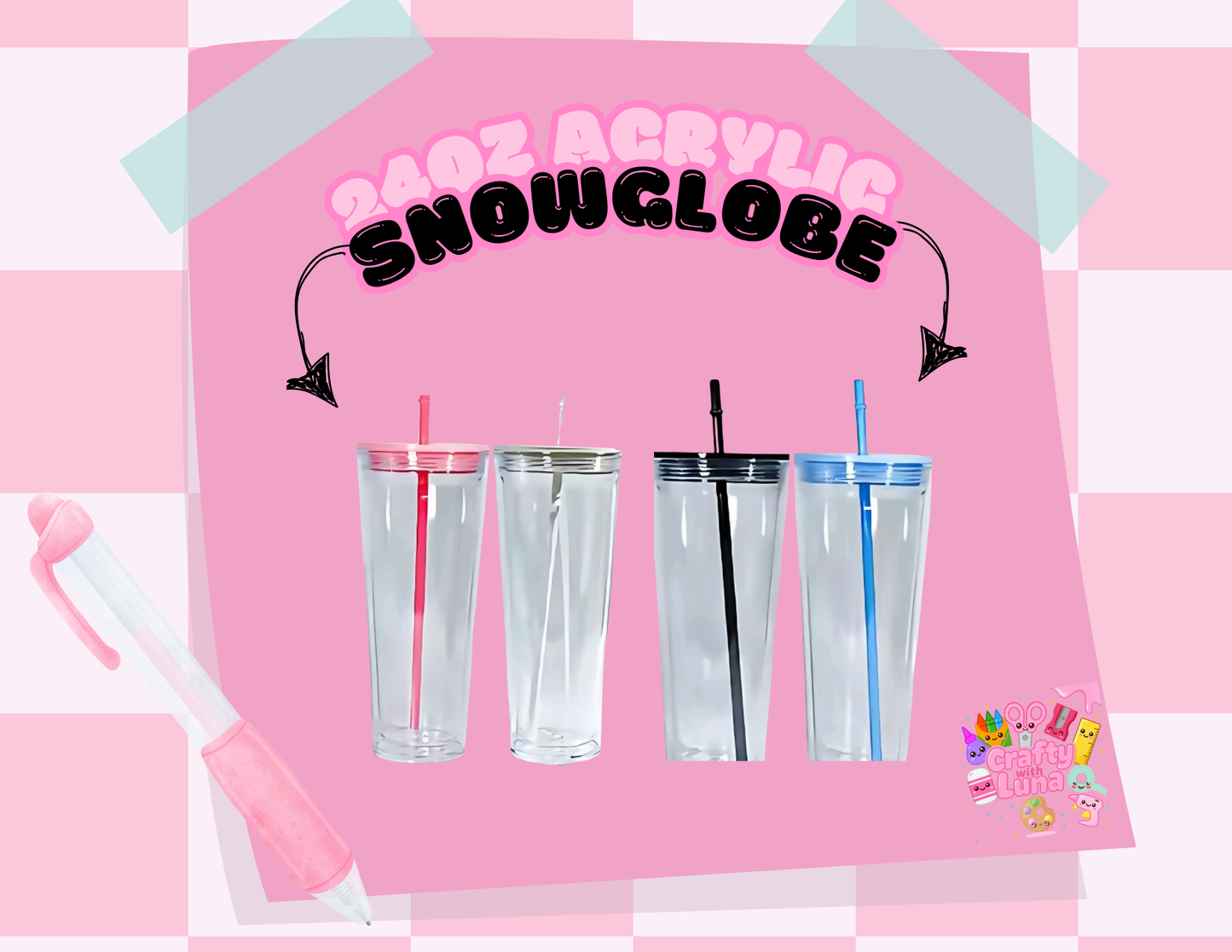 24 oz Acrylic Snowglobe Style A