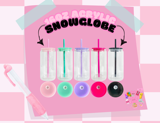 16 oz Acrylic Snowglobe Cup