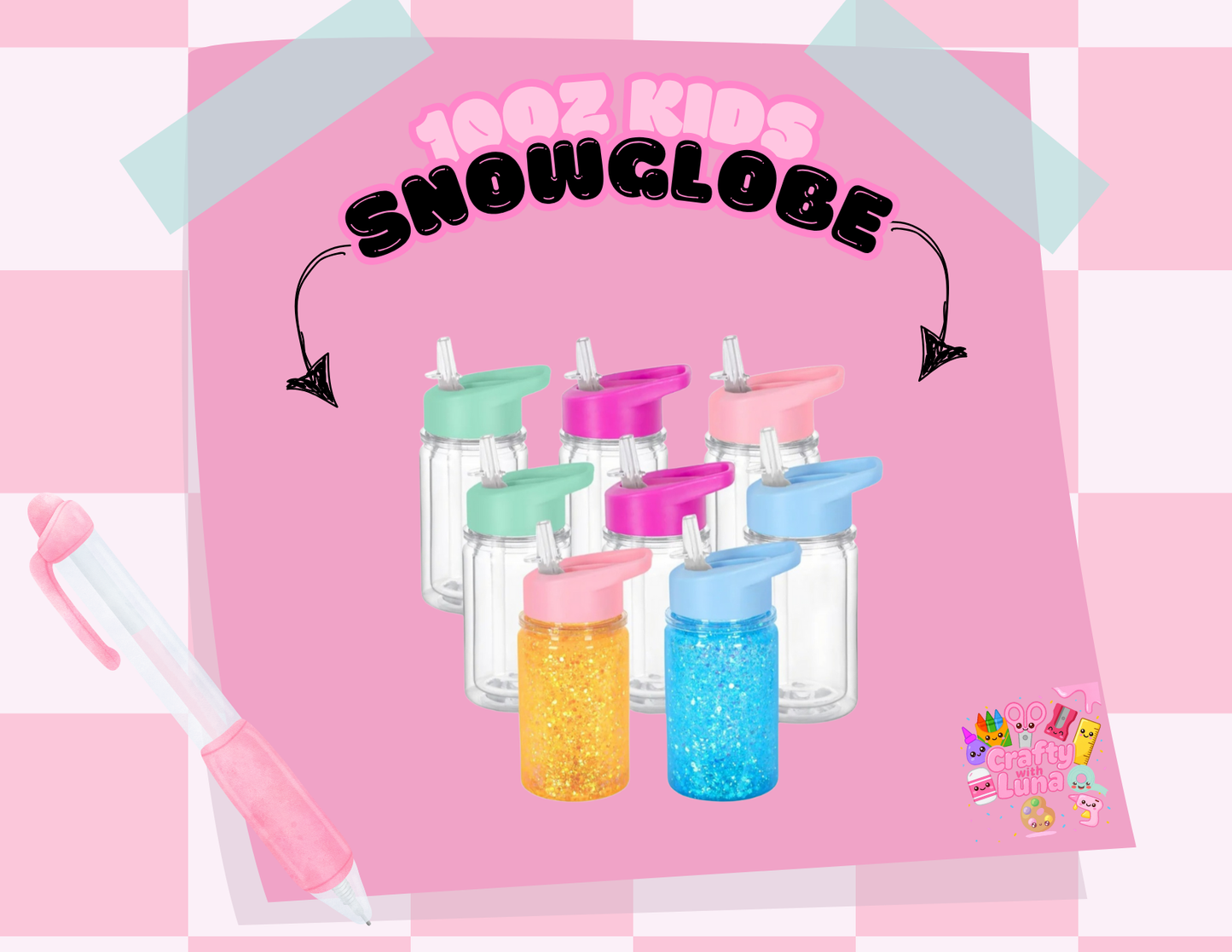 10 oz Kids Snowglobe Cup